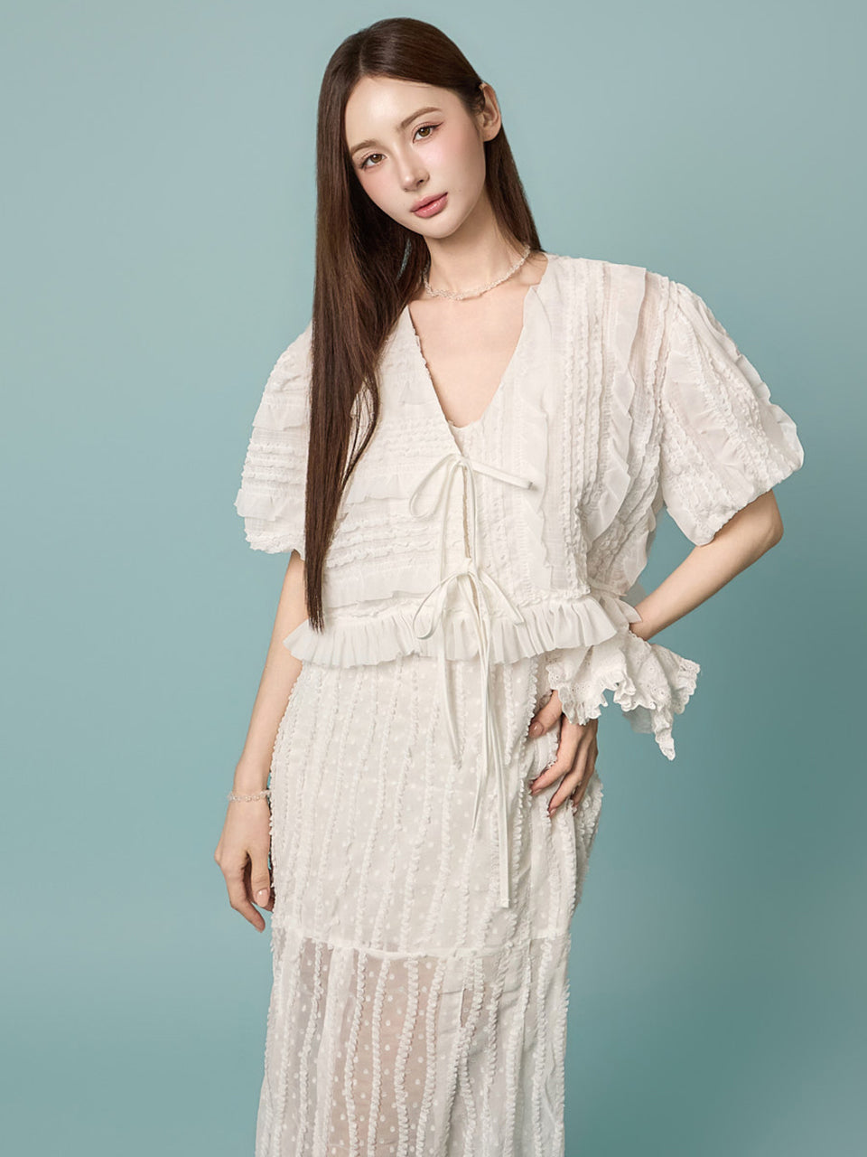 J3207 Frill Lace Cardigan