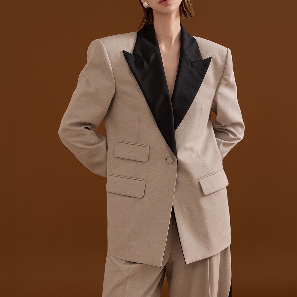 MBDJ013 立领配色一粒扣单夹克