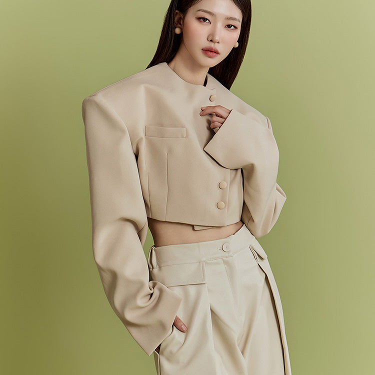J9260 宽肩单件短款夹克