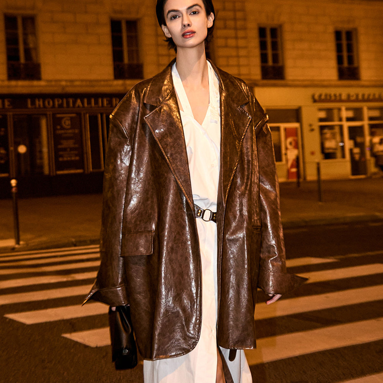 J9291 レザーオーバーサイズフィットジャケット