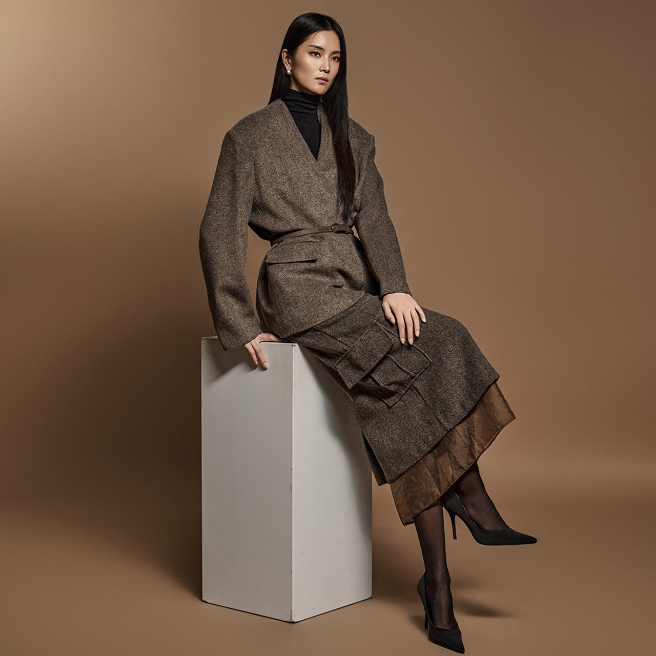 TP2001 ヘリンボーンジャケットスカートセット