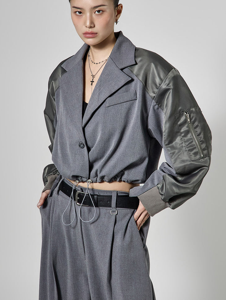 J3106 Mixed Blouson Jacket