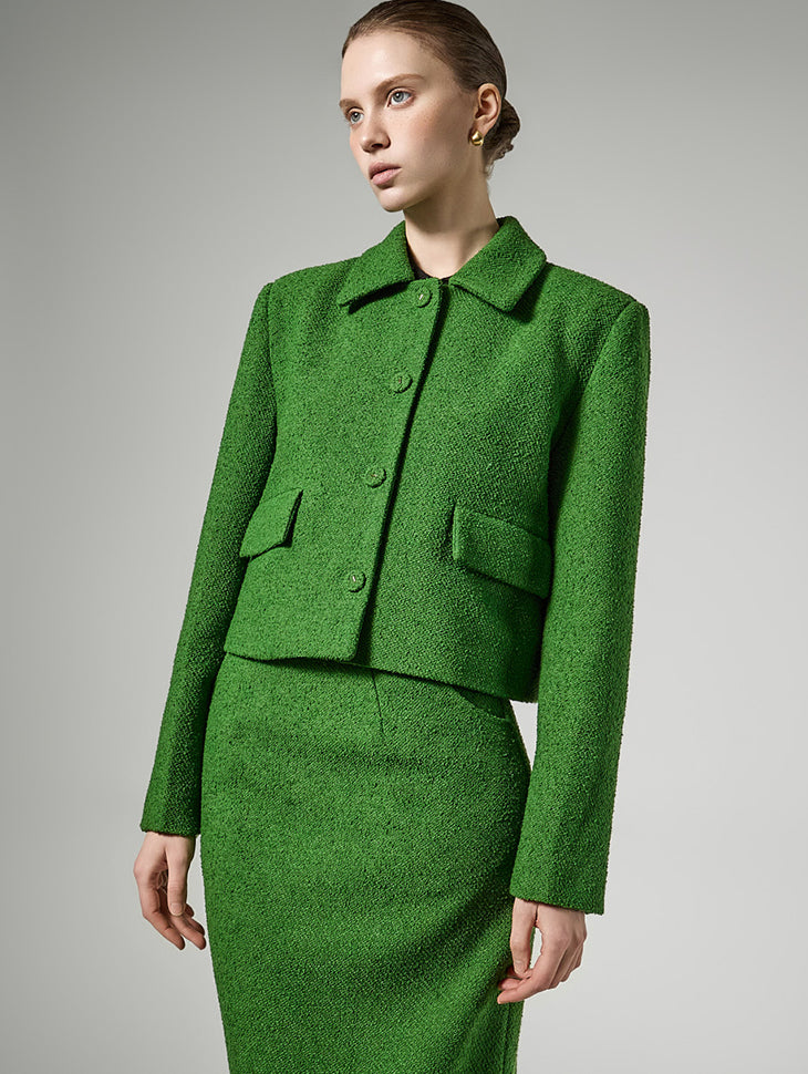 J3109 Collar Tweed Jacket