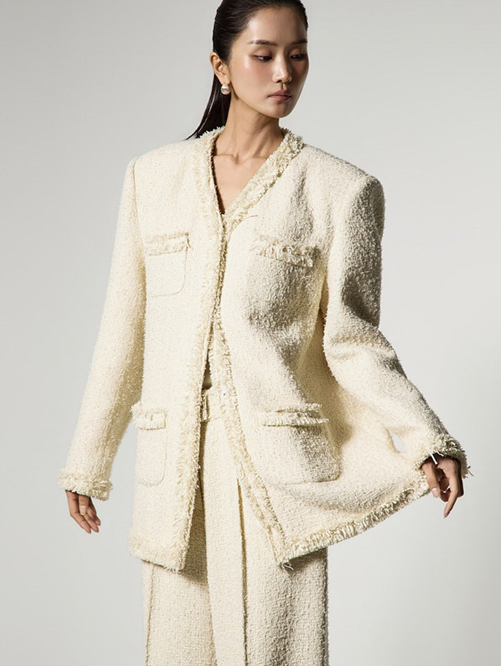 J9365 流苏粗花呢夹克