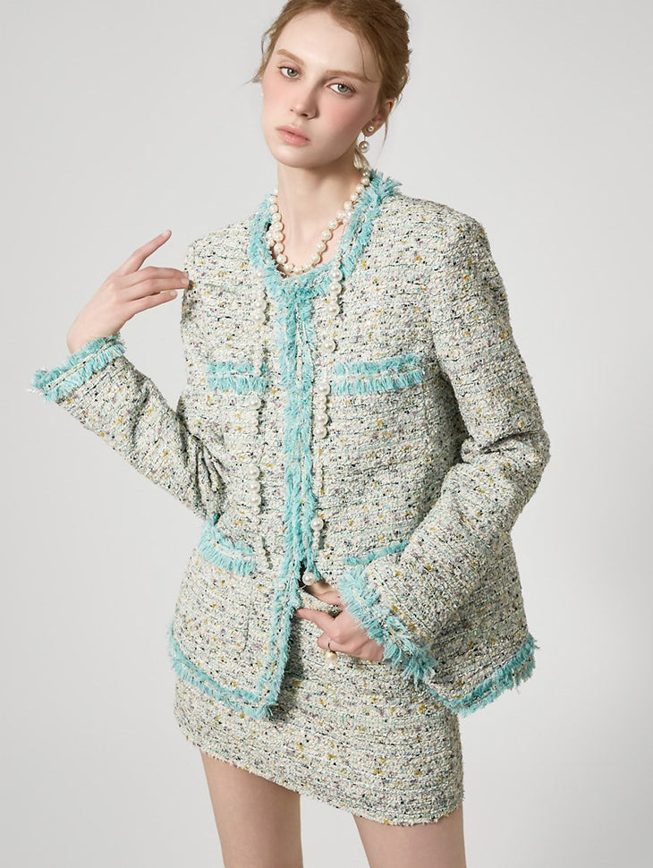 J9368 フリンジツイードジャケット