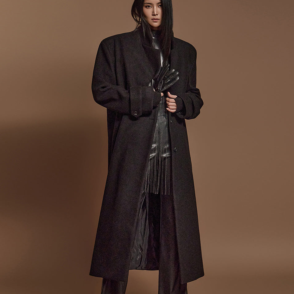 J2521 羊毛按扣大衣