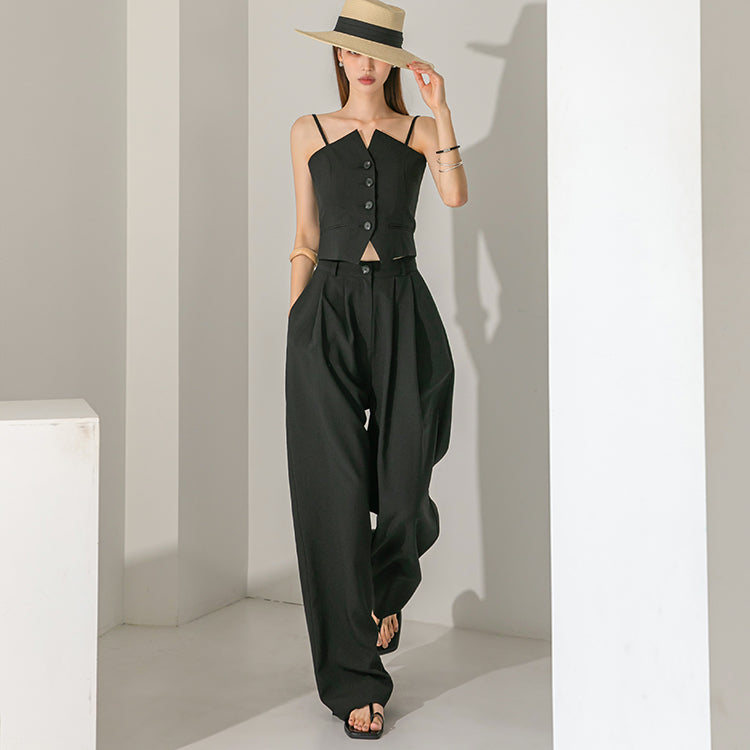 TP1405 ストラップ付きノースリーブツーピース