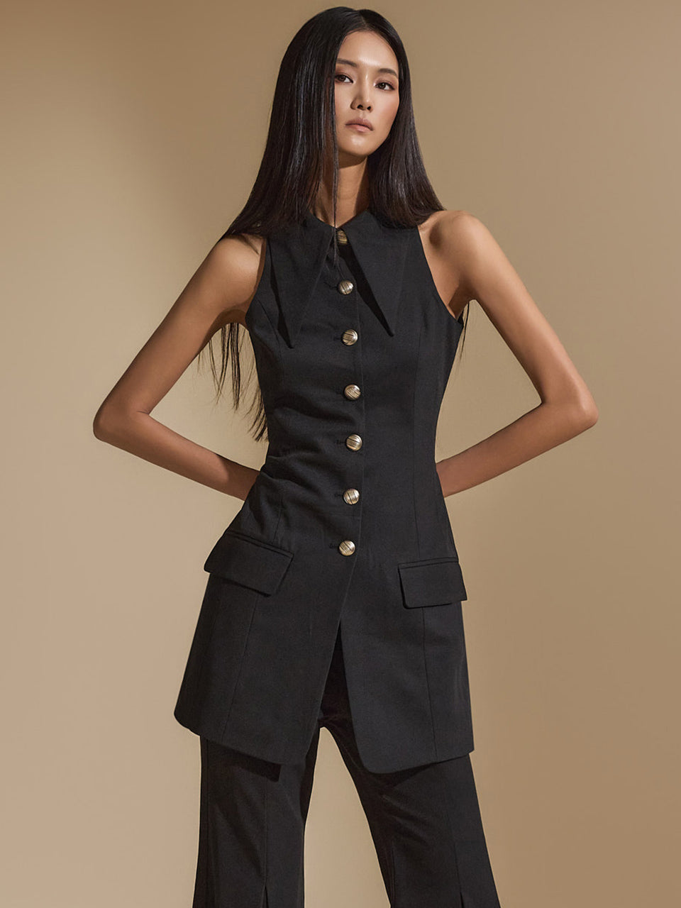 J9240 挂脖修身背心