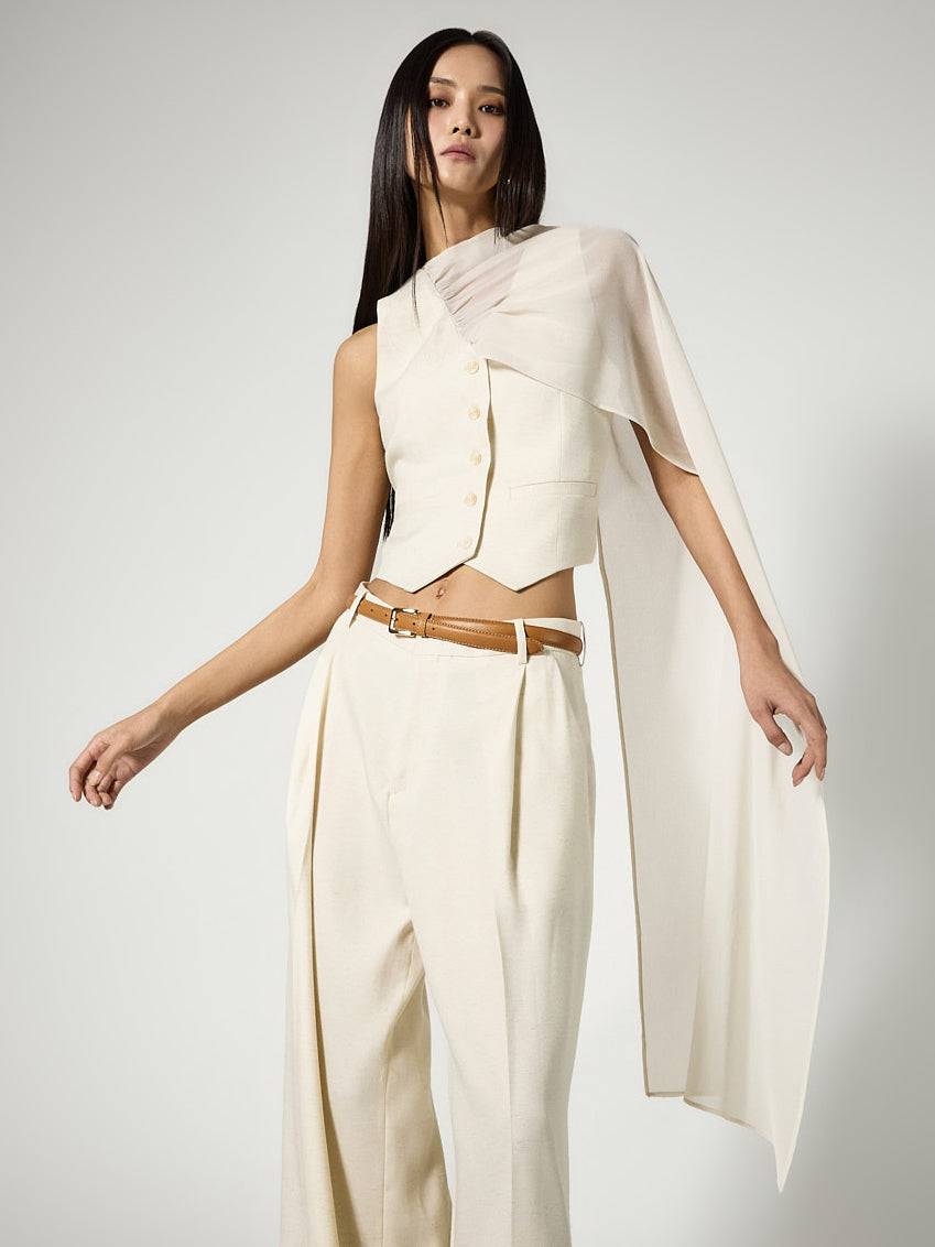 J9367 Drape Layered Vest