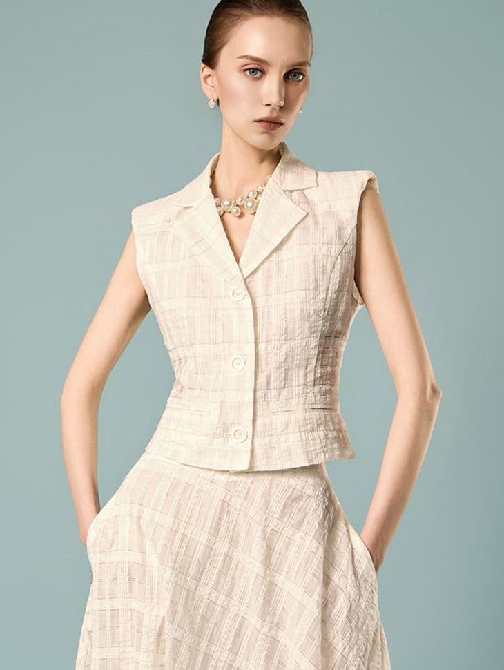 J3225 Sheer Tweed Vest