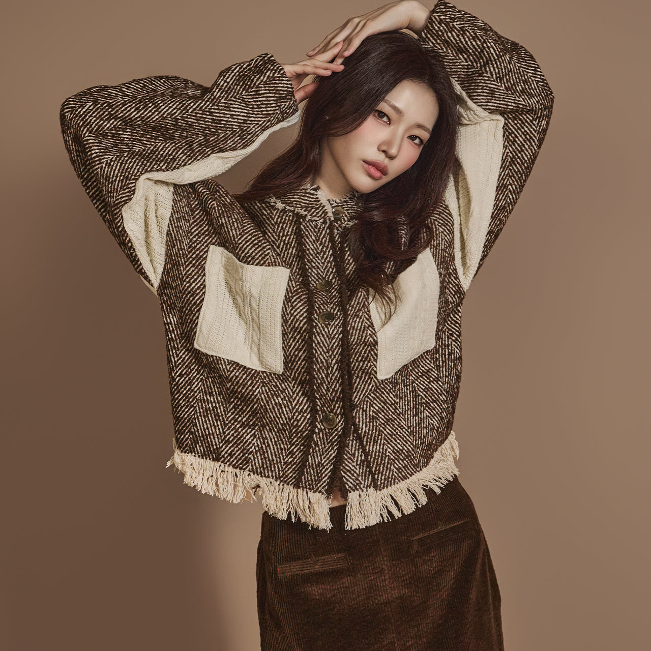 J2427 ツイストフリンジジャンパージャケット