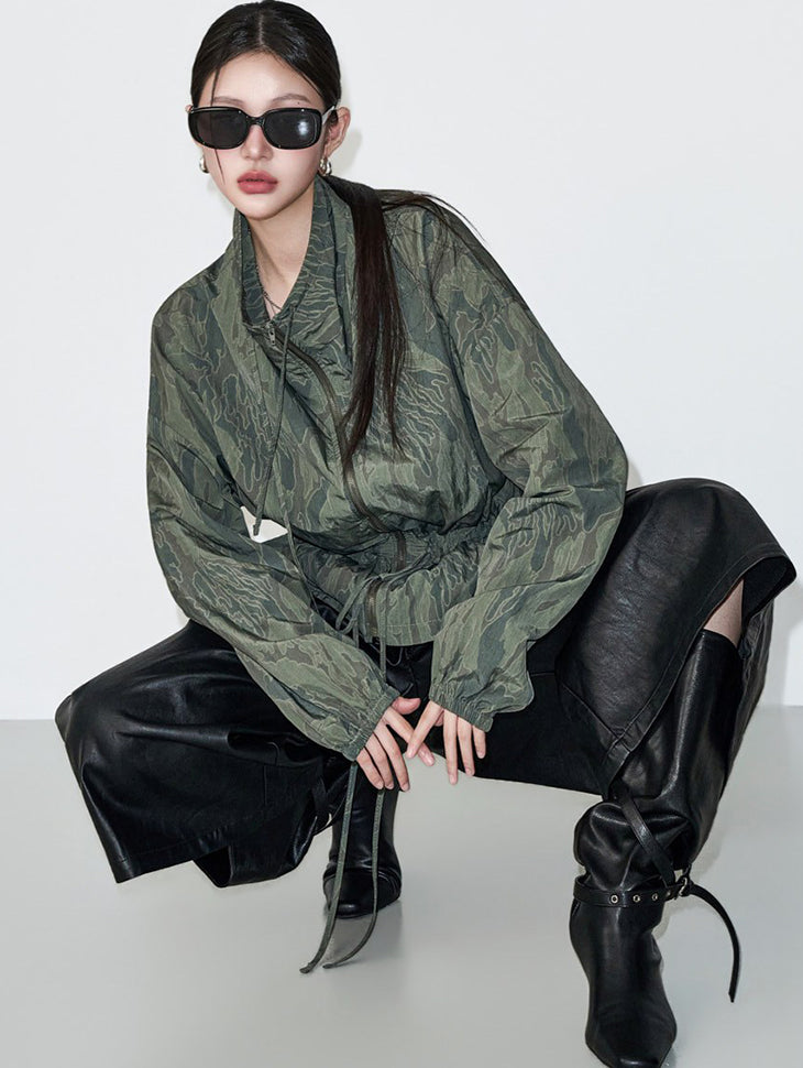 J3254 Shirred String Wind Jumper