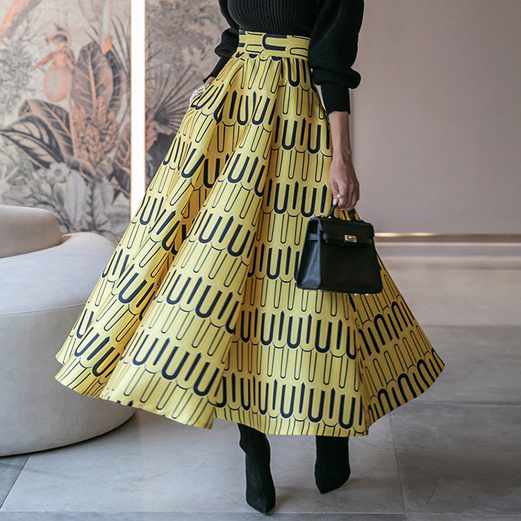 SK9120 图案喇叭裙