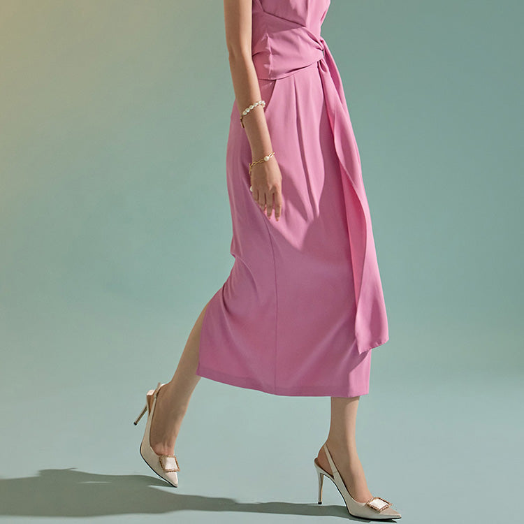 SK2515 ハイウエストピンタックミディスカート