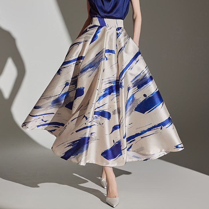 SK9231 丝质喇叭裙