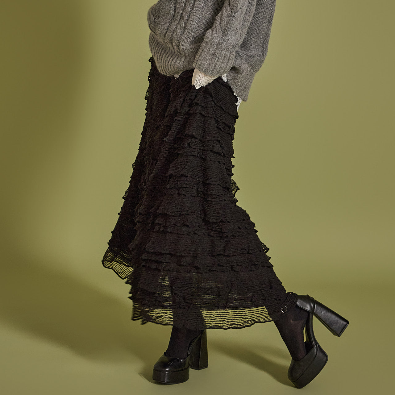 SK2824 层叠针织裙