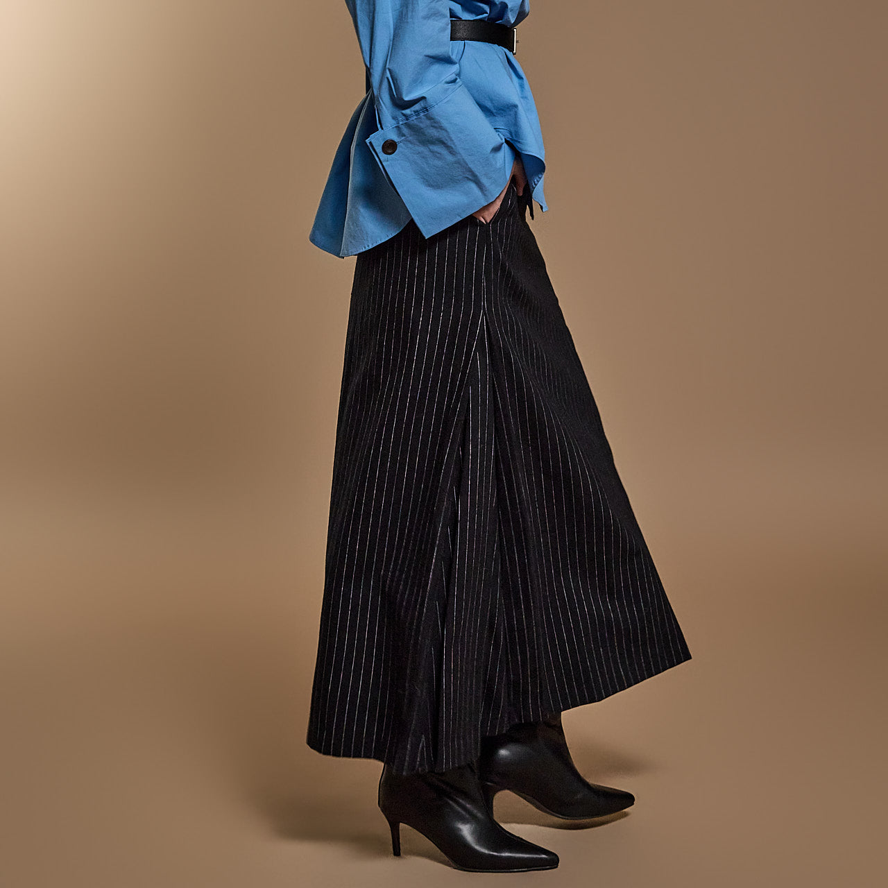 SK2835 条纹羊毛裙