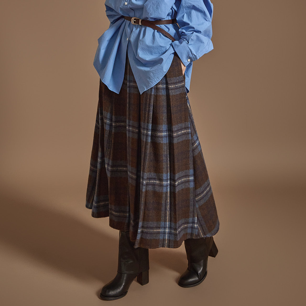 SK2858 チェックウエストバンドスカート