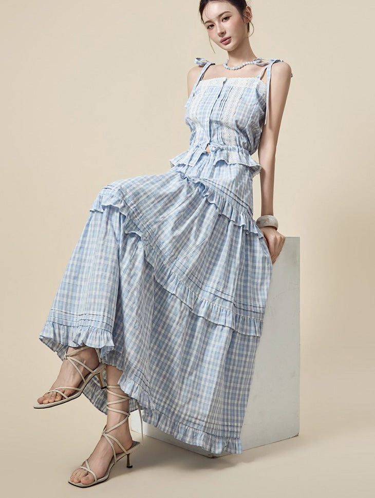 SK3218 Check Frill Skirt
