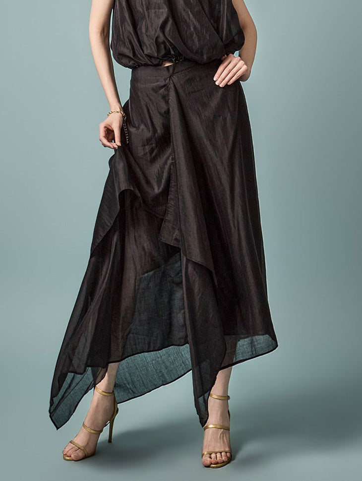 SK3228 Asymmetrical Chiffon Skirt