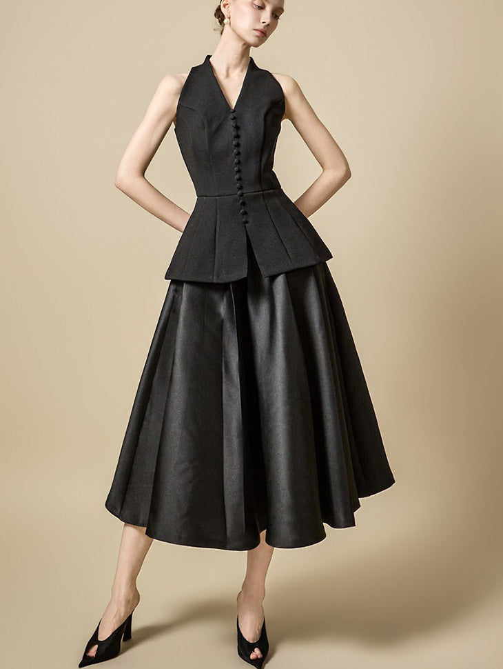 SK3229 Satin Flare Skirt