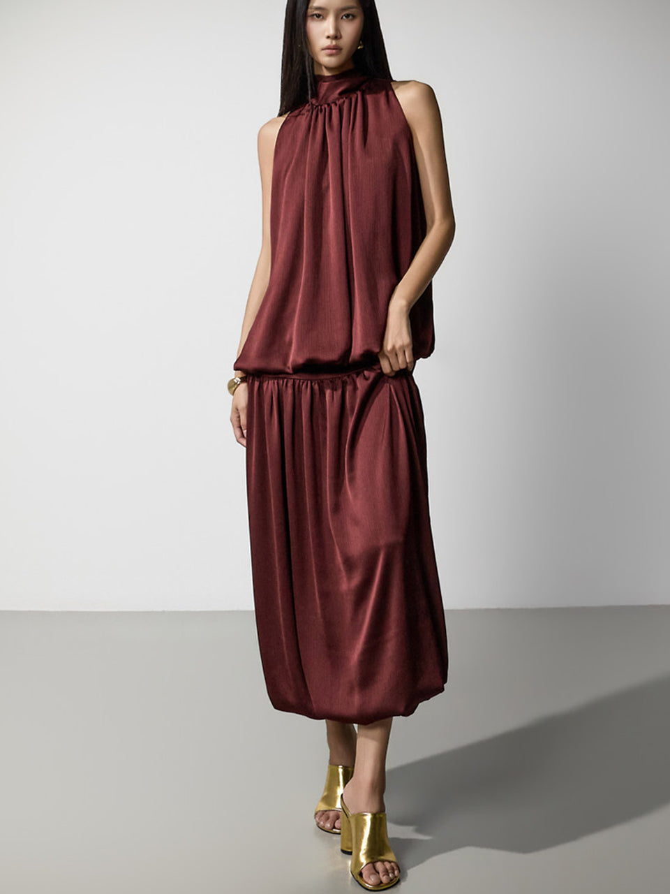 SK9312 Drape Satin Skirt