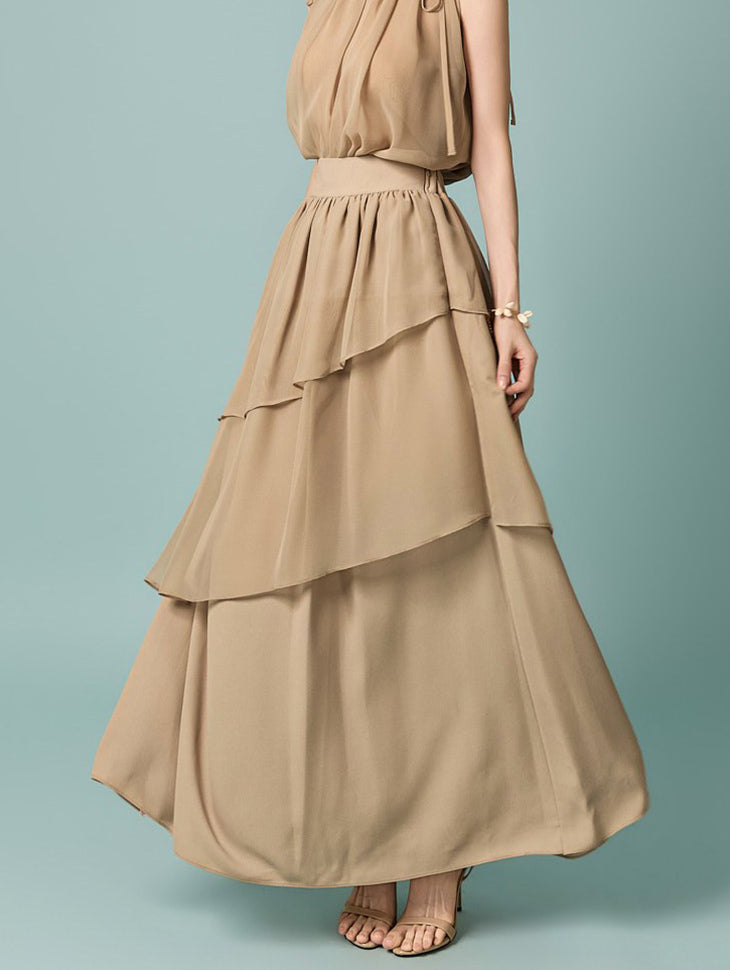 SK3242 Asymmetrical Ruffle Skirt