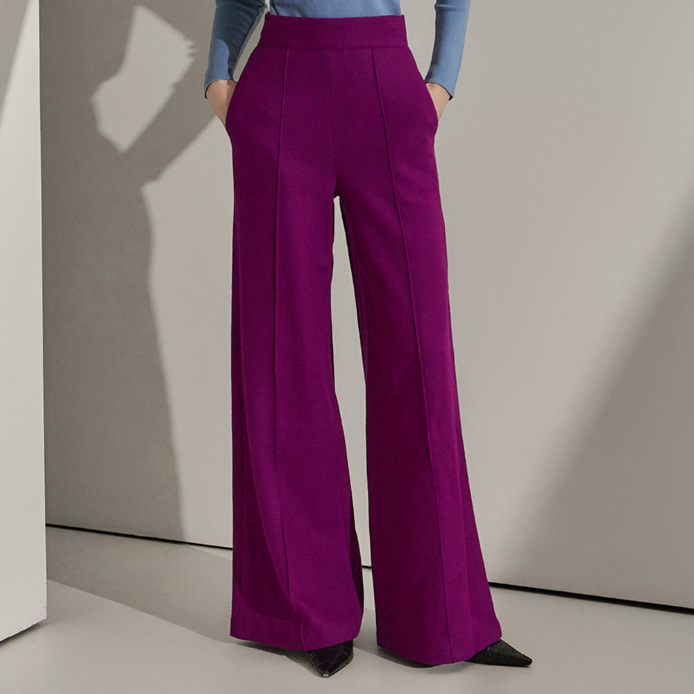 P9065 ピンタックワイドウールスラックス