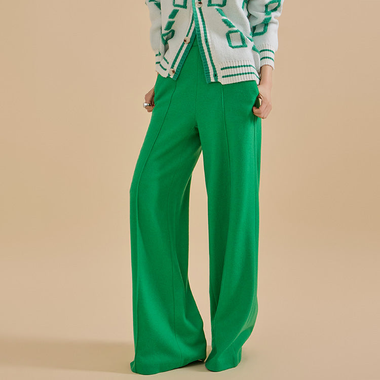 P9065 ピンタックワイドウールスラックス