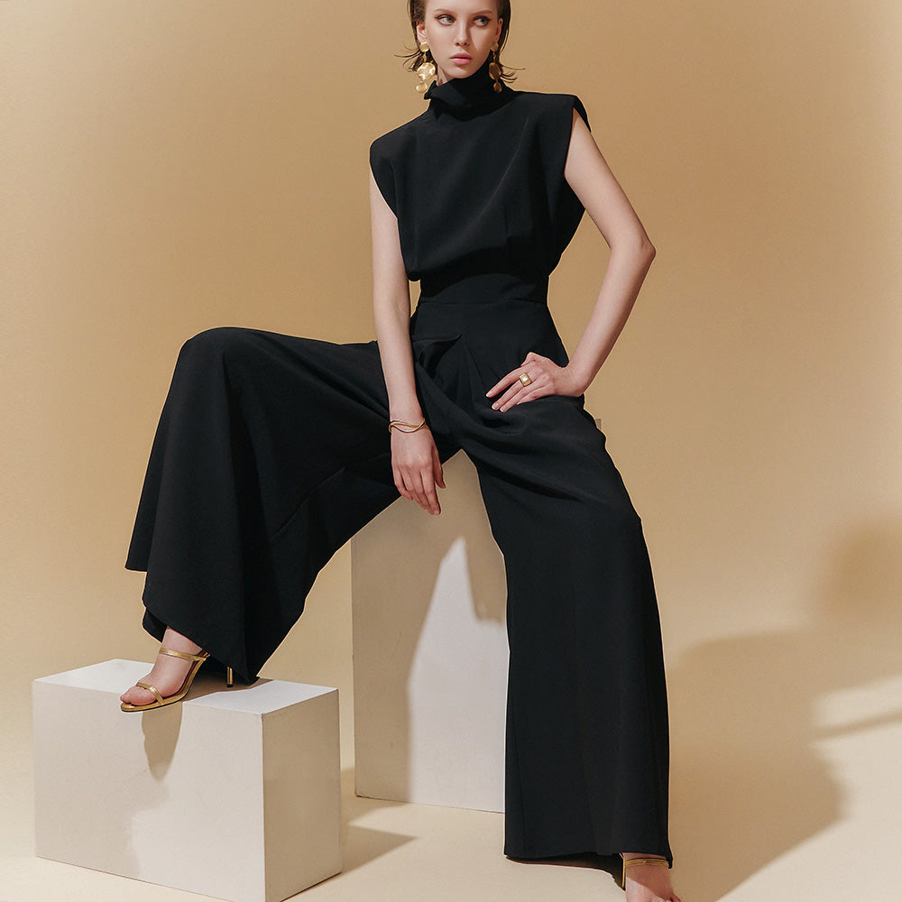 MBDJS001 高领无袖宽连身裤