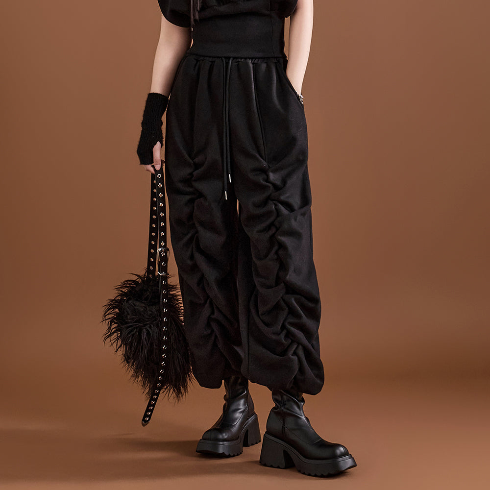 P3025 シャーリングフリース裏毛スウェットパンツ