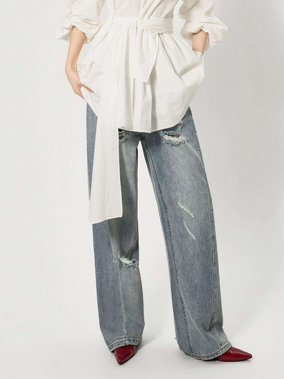 PJ640 ダメージウォッシュジーンズ