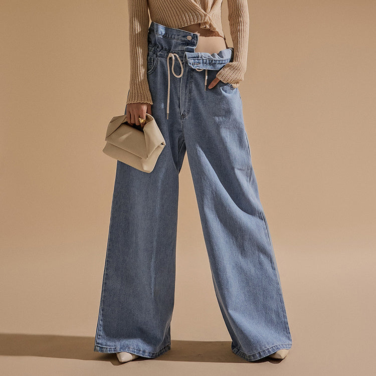 PJ469 折叠宽牛仔裤