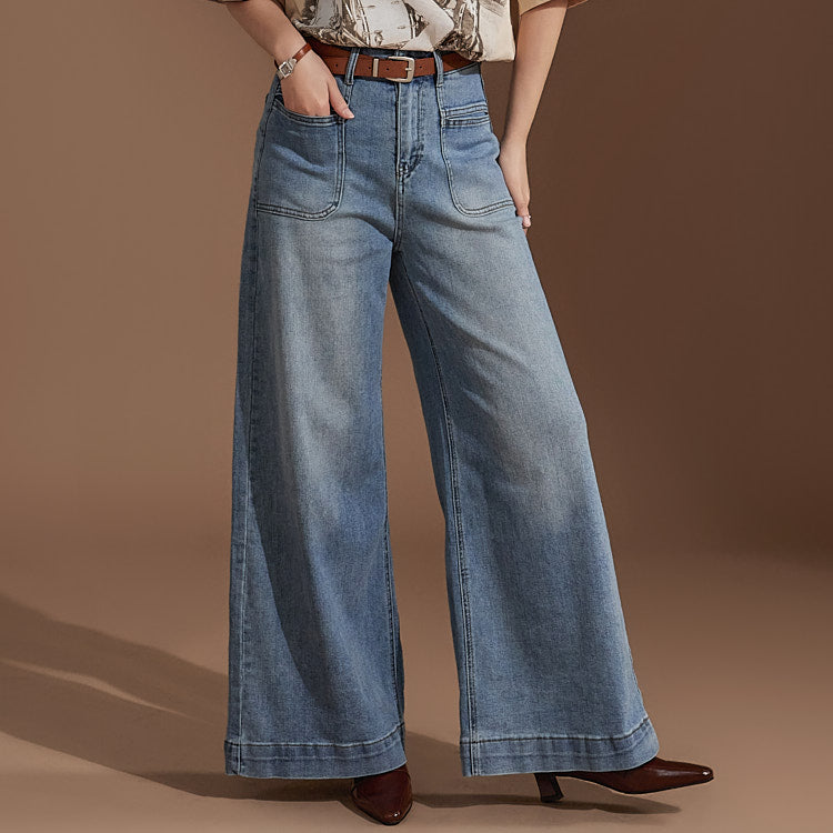 PJ496 ハイウエストワイドジーンズ(ベルトセット)