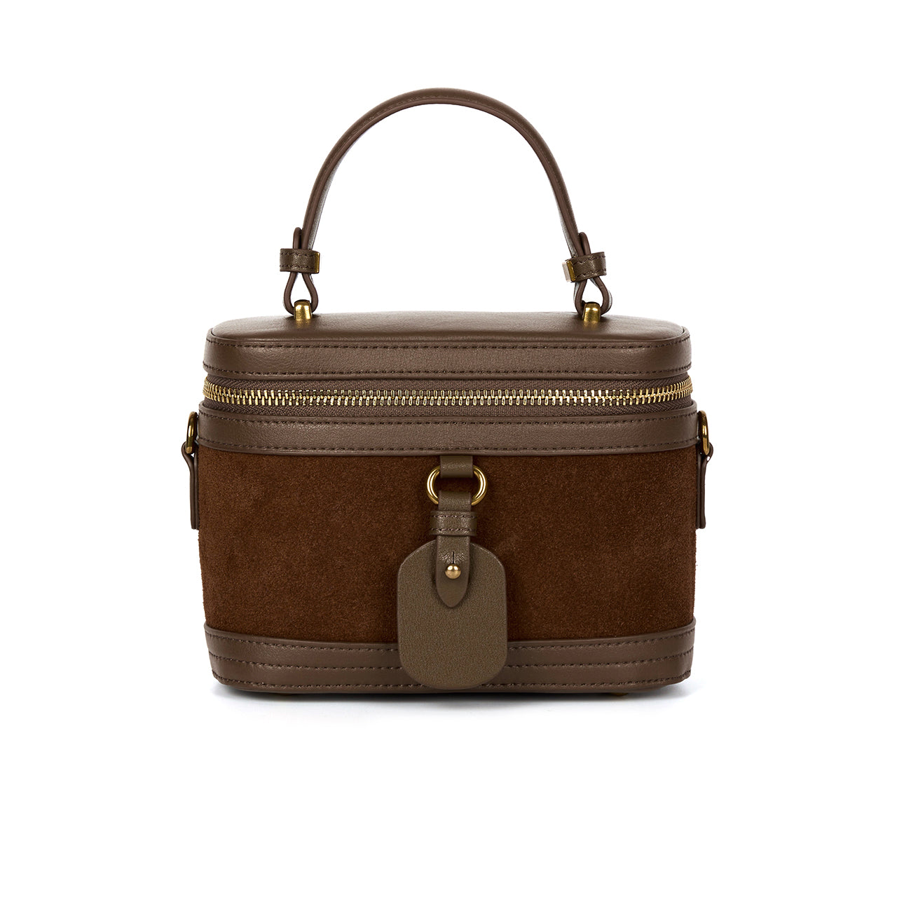 A-1622 レザースエードハンドルバッグ