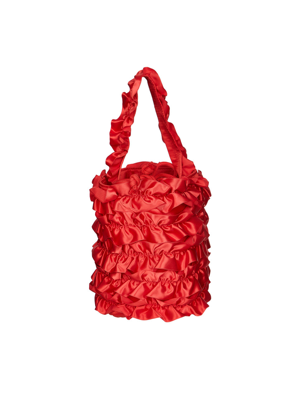 A-1831 Frill Drawstring Bucket Bag