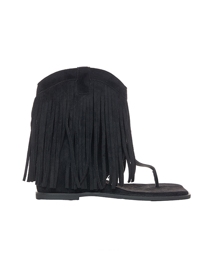 AR-3592 Western Fringe Wedge Sandals