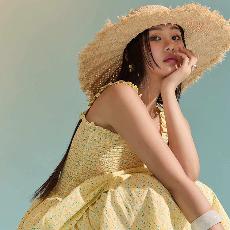 D4732 花卉层叠连衣裙