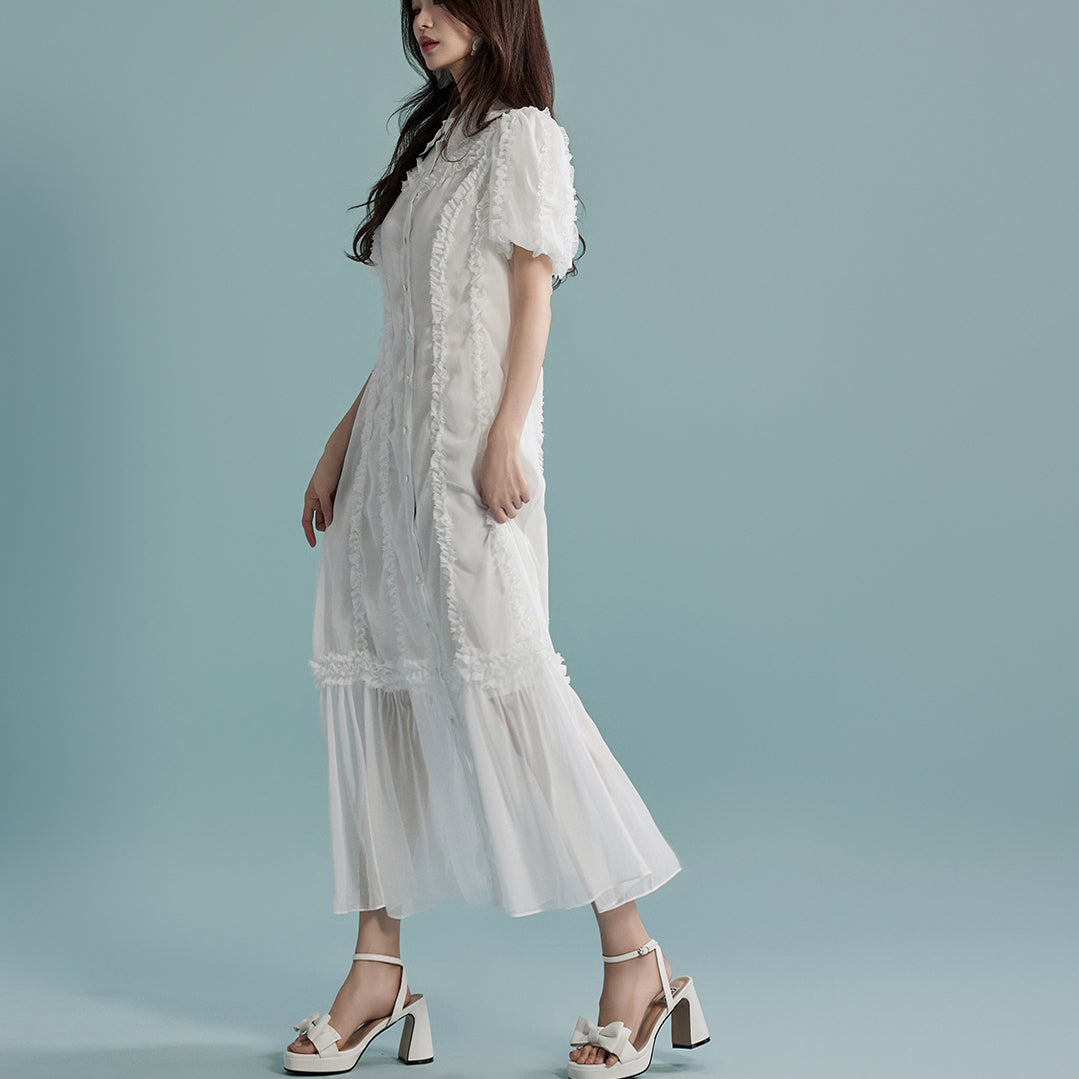 D4961 ベルト付きドレス