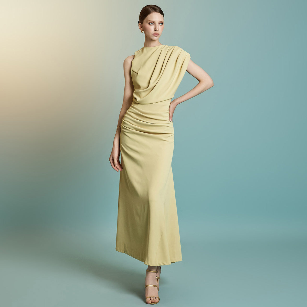 D9539 Drape Dress