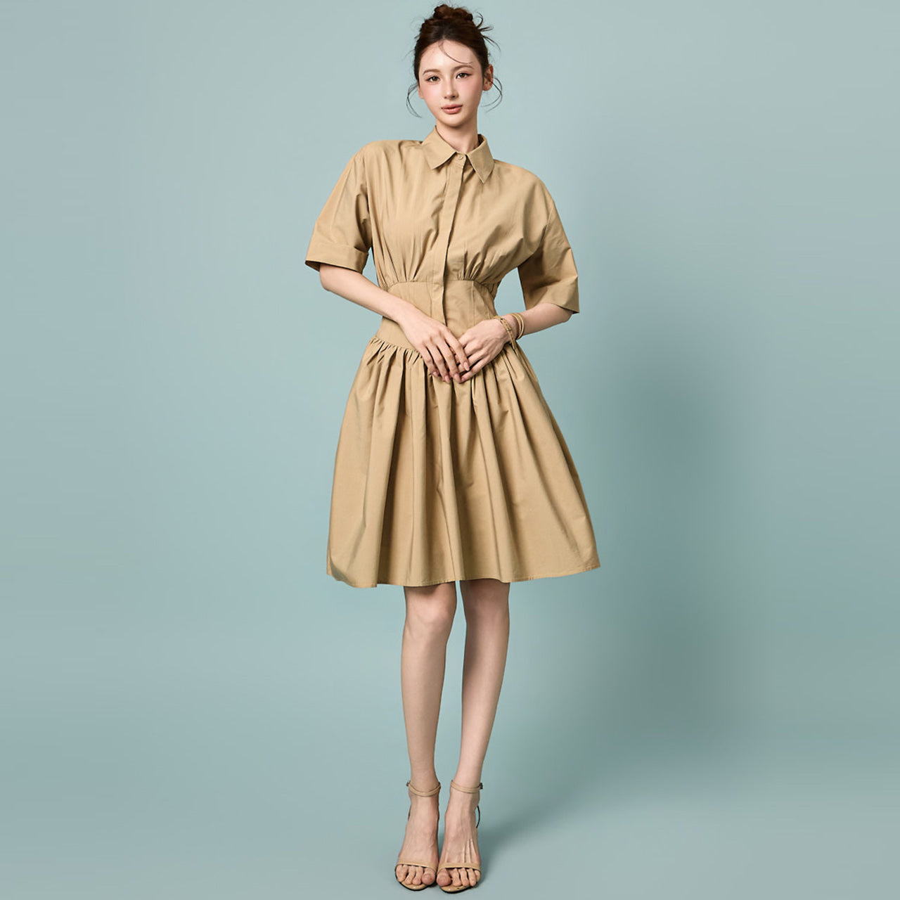 D5544 Shirts Flare Dress