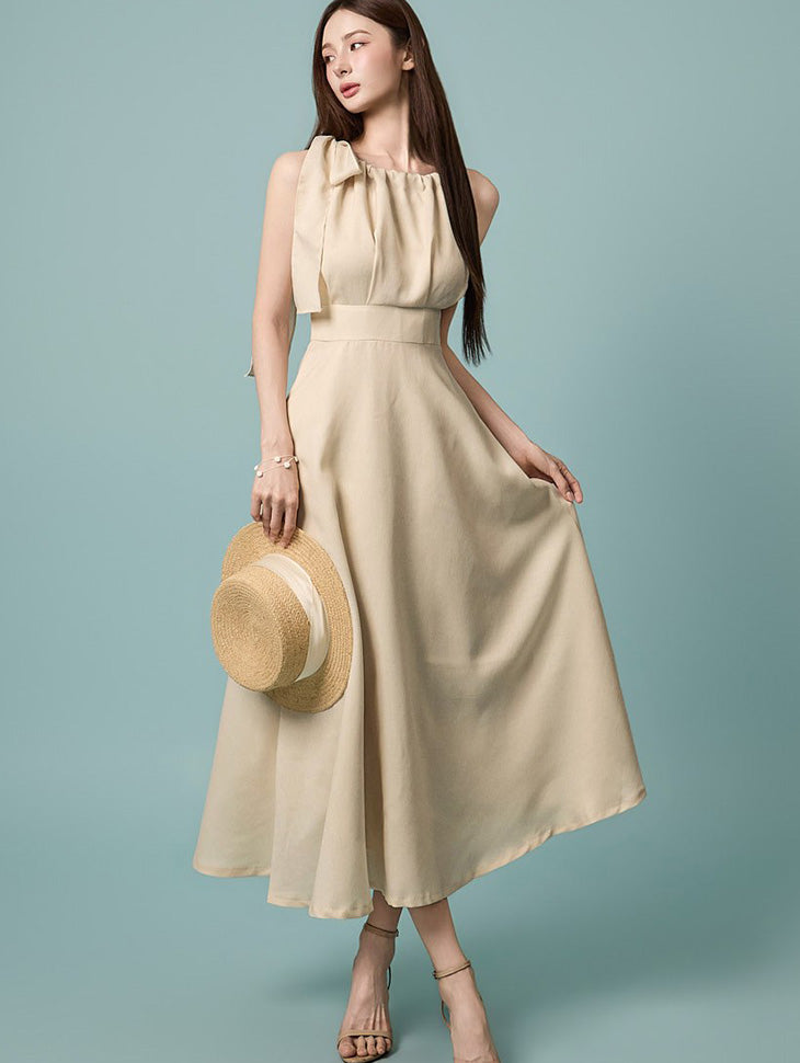 D5633 ショルダーリボンドレス