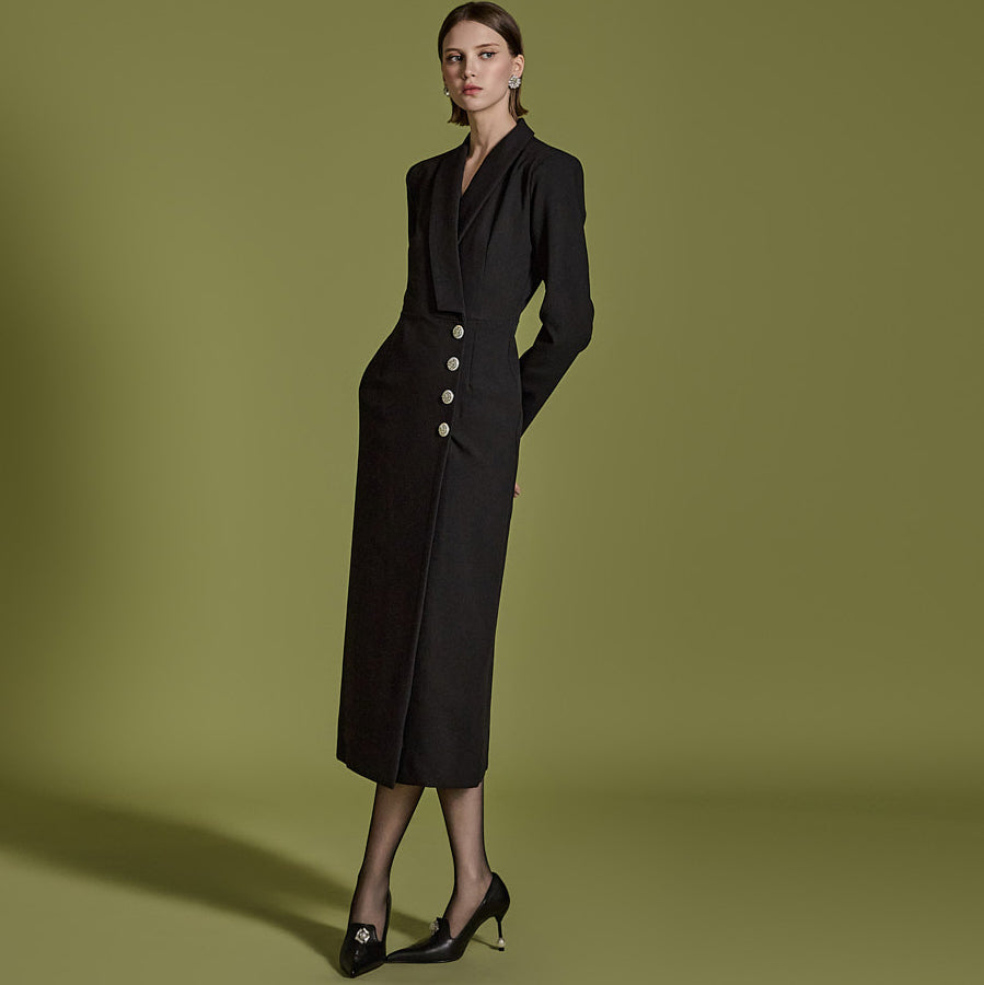 D5101 ショールカラードレス