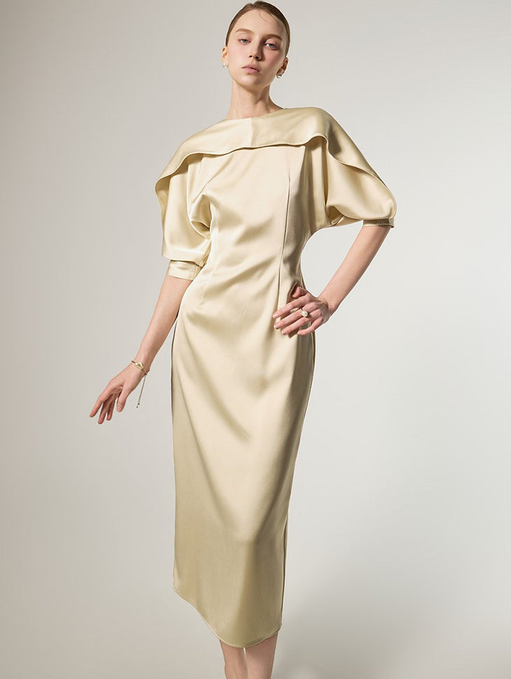 D9594 ケープスリムドレス