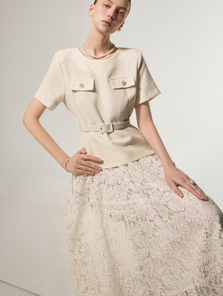 D5490 レースドレス(ベルト付)