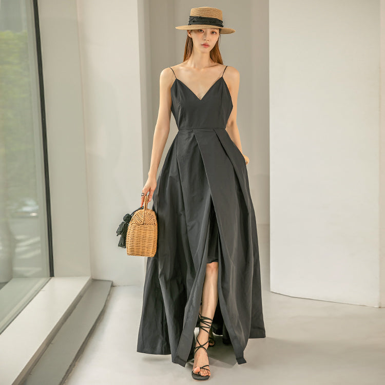 D9355 ハートネックスリットワンピース