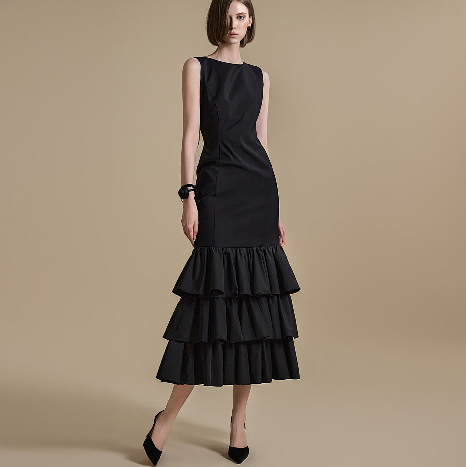 D9483 ティアードドレス