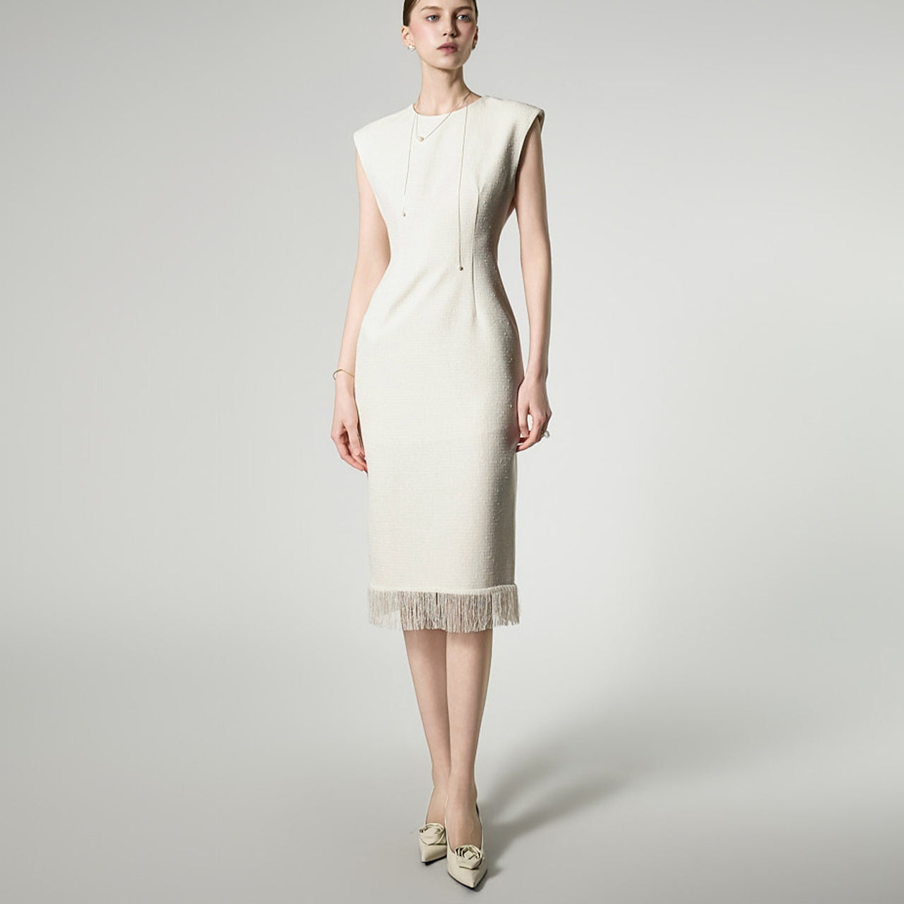 D5526 Fringe Slim Fit Dress