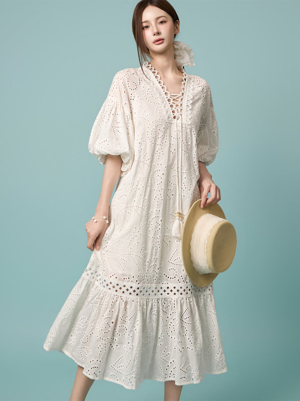 D5631 アイレットロングドレス
