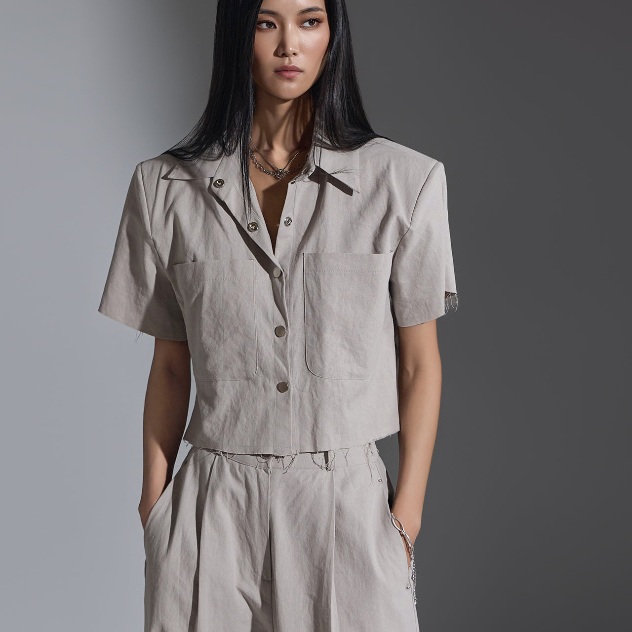 S634 ビッグポケットシャツ